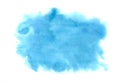 Abstract texture brush ink background blue aquarell watercolor splash paint on white background Royalty Free Stock Photo