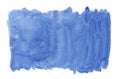 Abstract texture brush ink background blue aquarell watercolor splash paint on white background Royalty Free Stock Photo