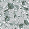 Abstract texture with cineraria. Seamless pattern with festive flower bouquet ornament.