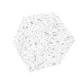 Abstract texture with coding symbols placed on the cube sides. Vector technology illustration