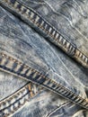 Abstract texture composition of blue vintage jeans.