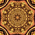 Abstract texture in the form of a mandala with a complex ornament made under the tree