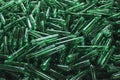 An abstract texture of green pet plastic preforms Royalty Free Stock Photo