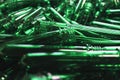 An abstract texture of green pet plastic preforms Royalty Free Stock Photo