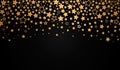 Abstract texture of the night sky with falling golden stars. vector illustration Royalty Free Stock Photo