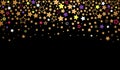 Abstract texture of the night sky with falling golden stars. vector illustration Royalty Free Stock Photo