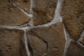 Abstract texture of old stone of indefinite form laid on the floor