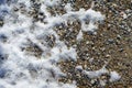 Abstract background photo of melting snow on gravel