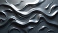 Abstract texture with silver liquid waves on grey surface. Decorative modeling clay with ripple relief effect. Sophisticated Royalty Free Stock Photo