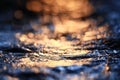 Abstract texture, simulation of water at sunset blue Royalty Free Stock Photo