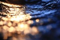 Abstract texture, simulation of water at sunset blue