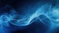 Smoke swirling effect. Ink drop in water on dark blue background. Generative AI Royalty Free Stock Photo