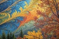 Vibrant multicolor abstract texture swirl