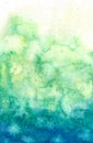 abstract, texture, watercolor background, blue, green, yellow and emerald color Royalty Free Stock Photo