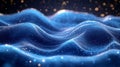 Abstract textured blue wave background with shiny lines and tiny pearl Royalty Free Stock Photo