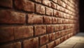 Abstract textured brick wall backdrop with old fashioned architecture design generated by AI