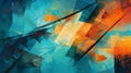 Abstract art wallpaper. Colored background, teal and orange.