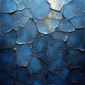 Abstract textured surface, deep blues and golds, with cracked, layered effect Royalty Free Stock Photo