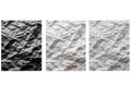 Abstract textures triptych isolated on white background Royalty Free Stock Photo