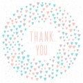 Abstract thank you card template. Hand drawn triangle elements a