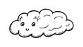Abstract Thought Cloud Doodle, vector design Generative AI Royalty Free Stock Photo