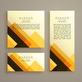 Abstract three cards shape banner design vector