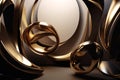 Abstract three dimension fashion golden background. Generate Ai