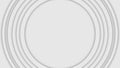 Abstract three-dimensional circles move on white background. Animation. Bulk layer spiral circles pulsate increasing in Royalty Free Stock Photo