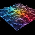 Abstract three dimensional colorful waveform spectrum visualization represents complex digital data patterns Royalty Free Stock Photo