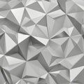 Abstract three dimensional geometric background texture featuring a complex pattern of white and light gray low poly triangular Royalty Free Stock Photo