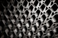 abstract three-dimensional grey mesh pattern on black background 3d render digital illustration