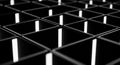 Abstract Black Grid With Glowing White Lines And Reflections geometric Royalty Free Stock Photo