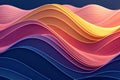 Dynamic 3D waves with smooth gradient colors creating an abstract background. Royalty Free Stock Photo