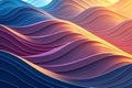 Dynamic 3D waves with smooth gradient colors creating an abstract background. Royalty Free Stock Photo