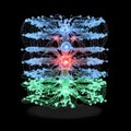 Abstract Neural Network Structure with Glowing Nodes and Connections Royalty Free Stock Photo