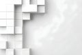 Abstract three dimensional white cube background with geometric pattern and shadow effect Royalty Free Stock Photo