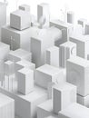 Abstract Three-Dimensional White Geometric Cityscape Royalty Free Stock Photo