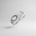 Abstract White Interlocking Ring Structure on a White Background geometric rings Royalty Free Stock Photo