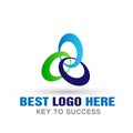 Abstract three oval Logo, success on Corporate connections communication concept Business Logo for company on white background