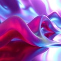Abstract threedimensional flowing purplepink textured shape with reflection rendering background Royalty Free Stock Photo