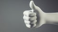 Close up of abstract thumbs up symbol on a clean background, showcasing a modern design with copy space for creative applications Royalty Free Stock Photo