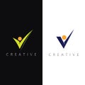 Abstract Tick Mark Icon in Gradient Style for Business and Success Concepts Royalty Free Stock Photo