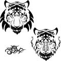 Tiger head tattoo tribal pack set collection Royalty Free Stock Photo