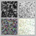 Abstract tiled triangle pattern background set - vector mosaic designs Royalty Free Stock Photo