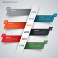 Abstract time line info graphic with sloping colored stripes Royalty Free Stock Photo