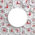 Abstract time mockup poster background, 3D analog clock with frame