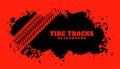 abstract tire mark imprint red background with grungy effect