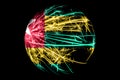 Abstract Togo sparkling flag, Christmas ball concept isolated on black background
