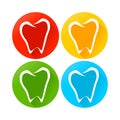 Abstract Tooth Line Art Round Icons