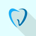 Abstract tooth logo icon, flat style